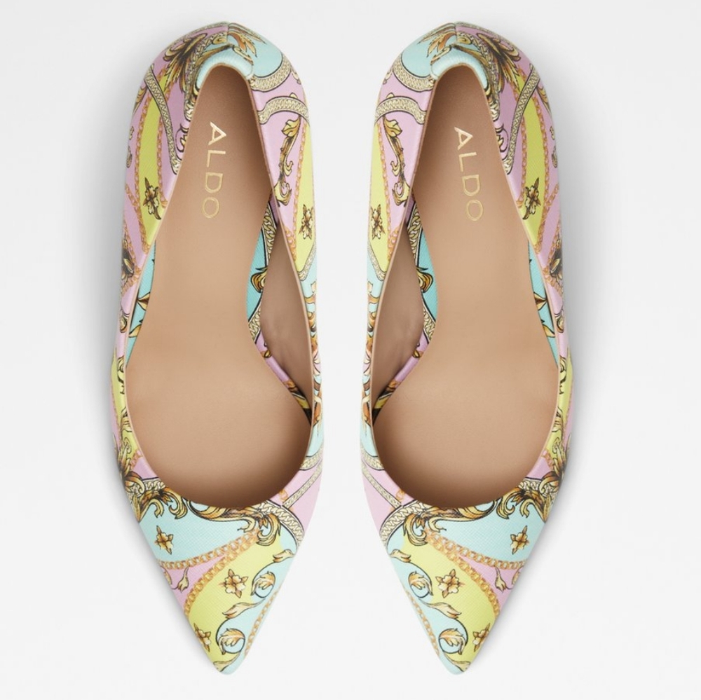 👣ALDO 🇺🇲Stessy Multicolored Stilettos (Pastels) heel shoes footwear - Picture 3 of 16